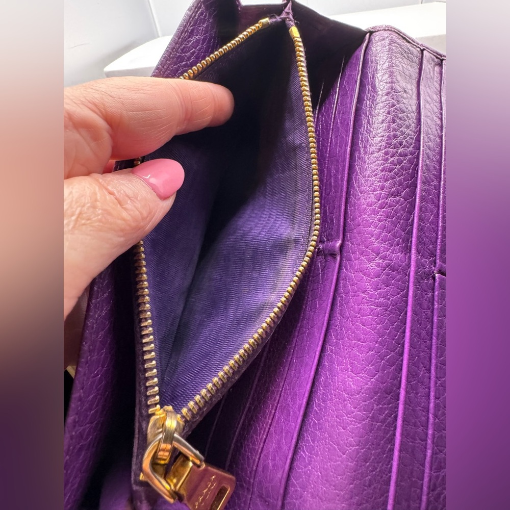 Gorgeous Authentic (COA included) Purple Prada Milano Wallet Preloved - Picture 12 of 16